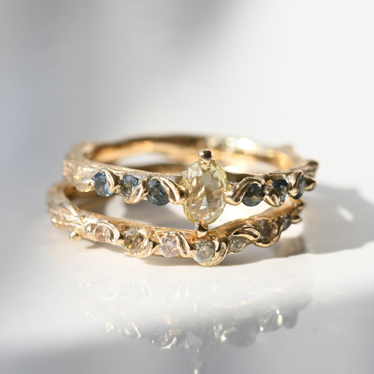 Champagne Diamond Fae Quarter Eternity Ring, Charlotte Rowenna, tomfoolery