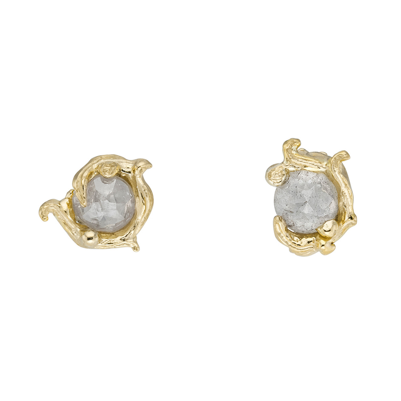 Grey Diamonds Swirl Studs, Charlotte Rowenna, tomfoolery