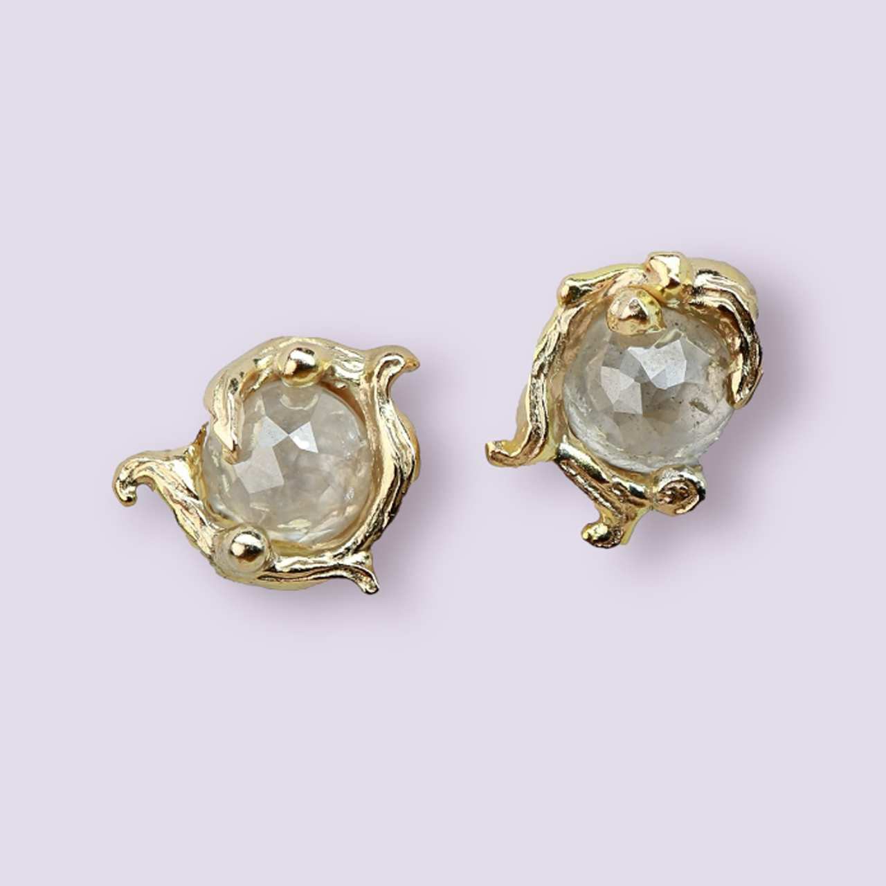 Grey Diamonds Swirl Studs, Charlotte Rowenna, tomfoolery