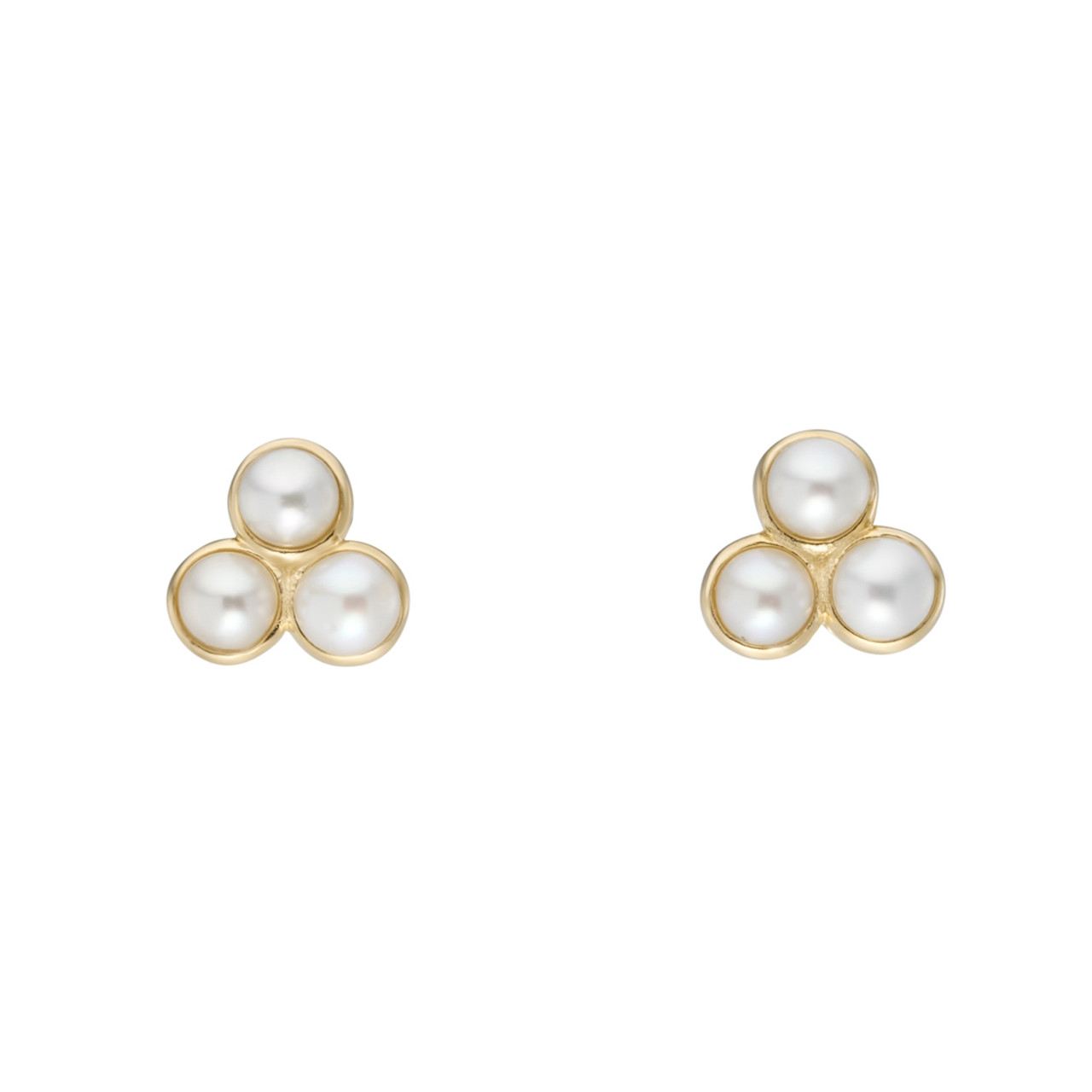 Triple Cluster Pearl Studs, tf House - Pearls, tomfoolery