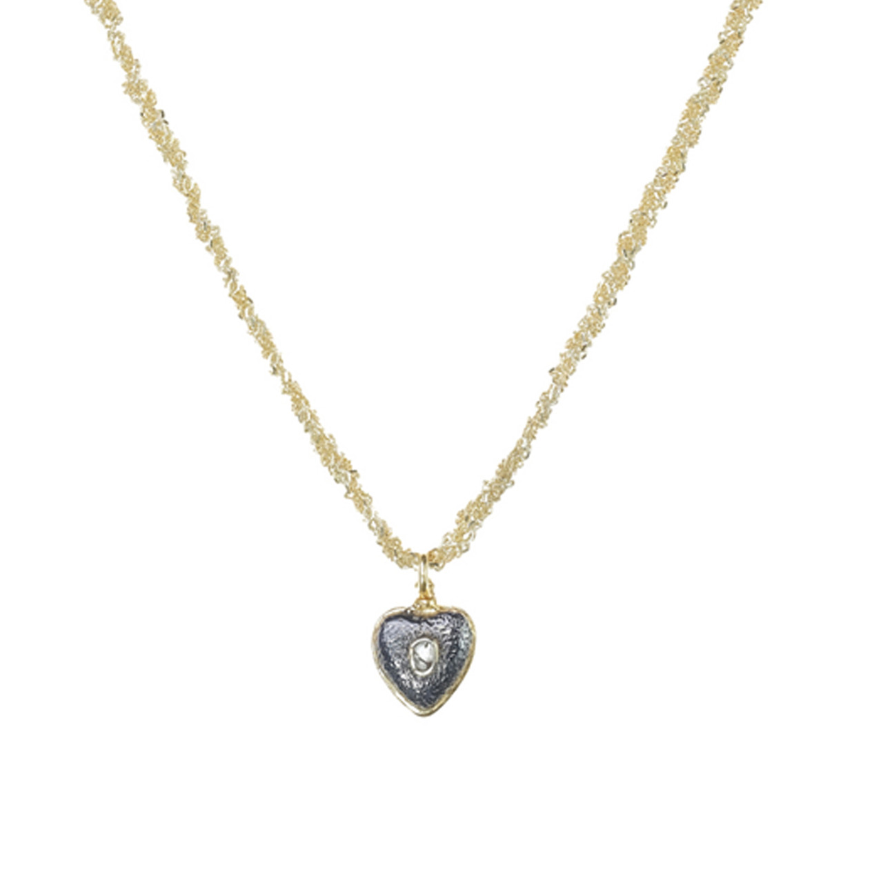 N° 891 Gold & Ruthenium Heart Pendant, Marie Laure Chamorel, tomfoolery