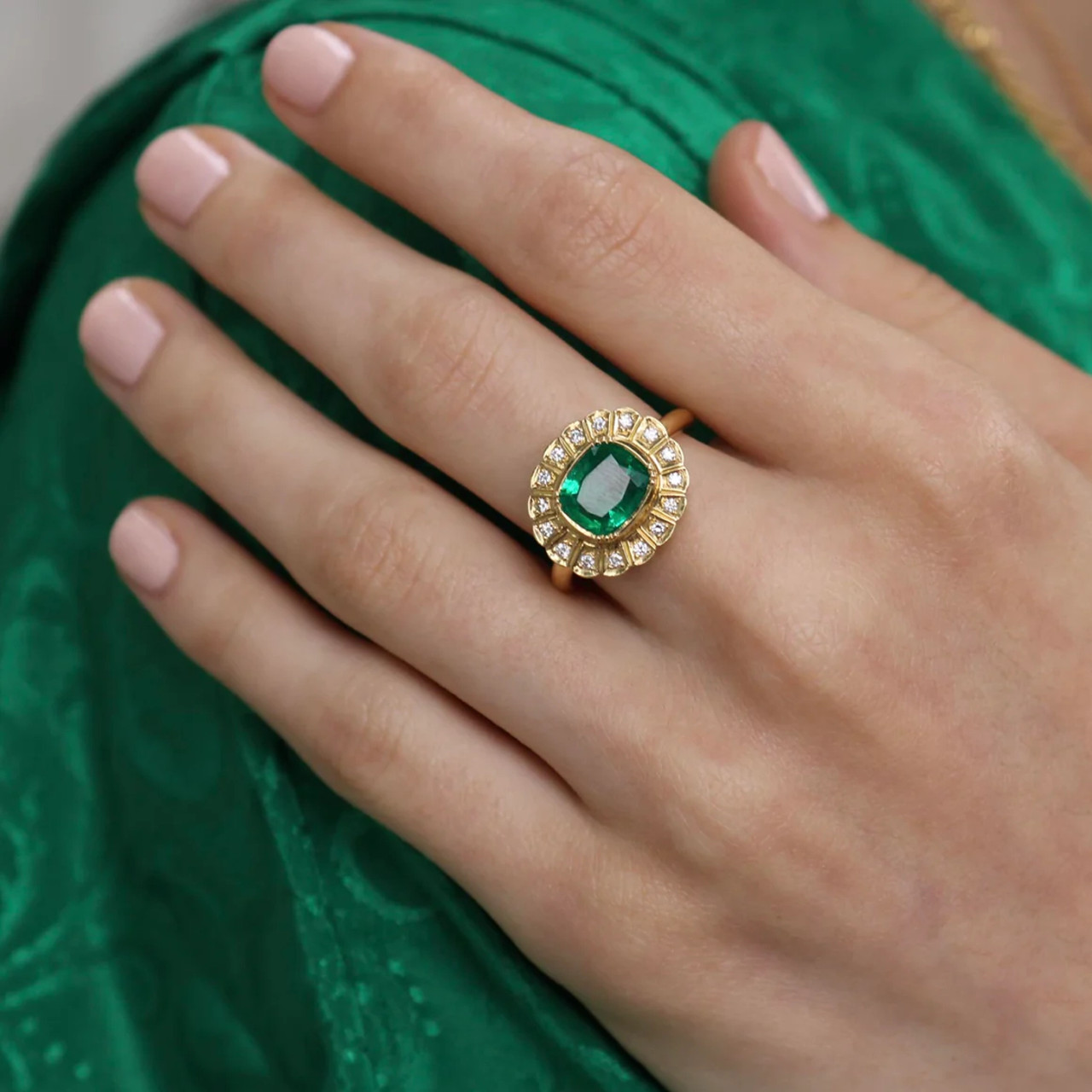 One-Of-A-Kind Emerald Diamond Crown Ring, Brooke Gregson, tomfoolery