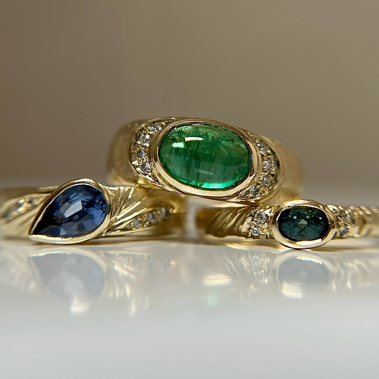 One-Of-A-Kind Emerald Layer Ring, Claire Macfarlane, tomfoolery