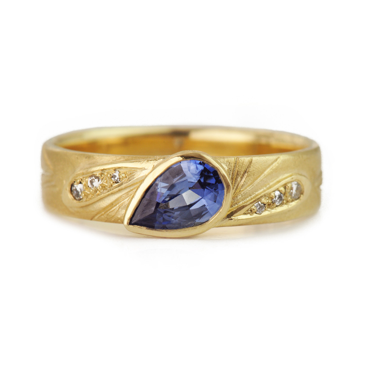 Sapphire Pear Luminare Ring, Claire Macfarlane, tomfoolery