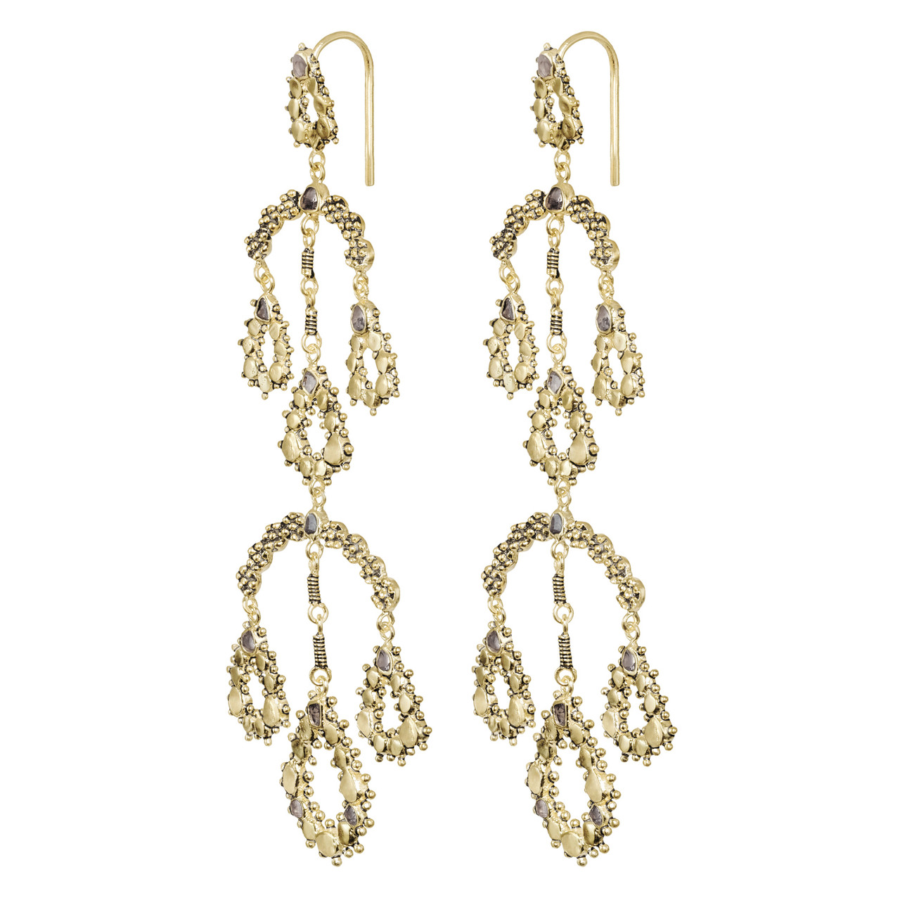 N° 850 Antique Gold Chandelier Earrings, Marie Laure Chamorel, tomfoolery