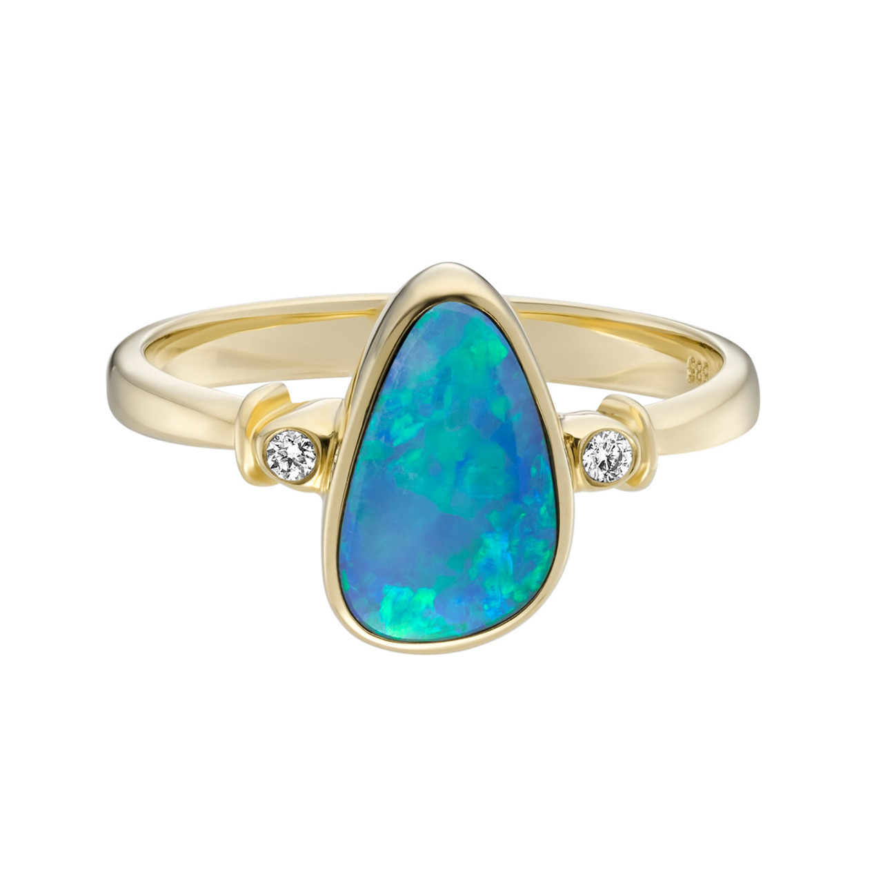 Opal & Diamond Irregular Ring, OPAL, tomfoolery