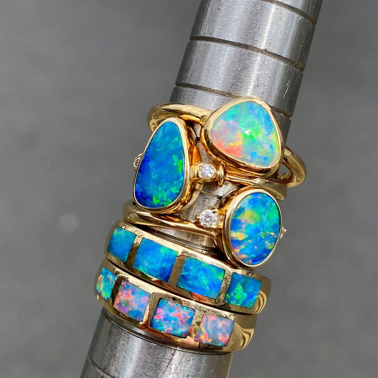 Opal & Diamond Irregular Ring, OPAL, tomfoolery