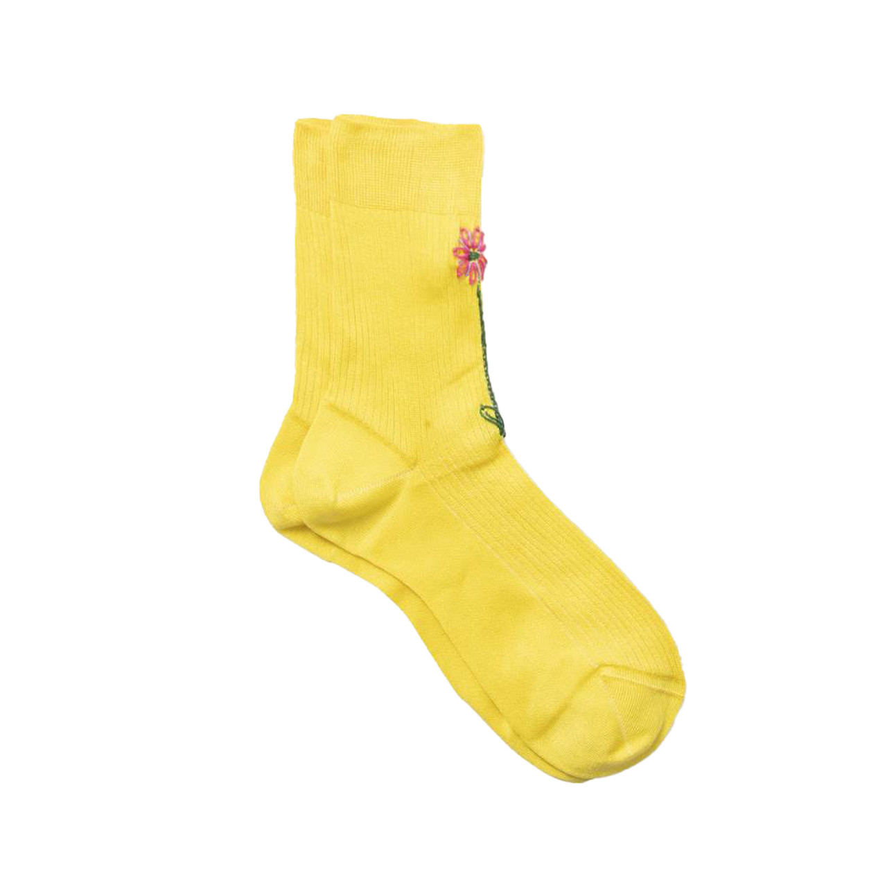 Yellow Pink Flower Socks, Maria La Rosa, tomfoolery