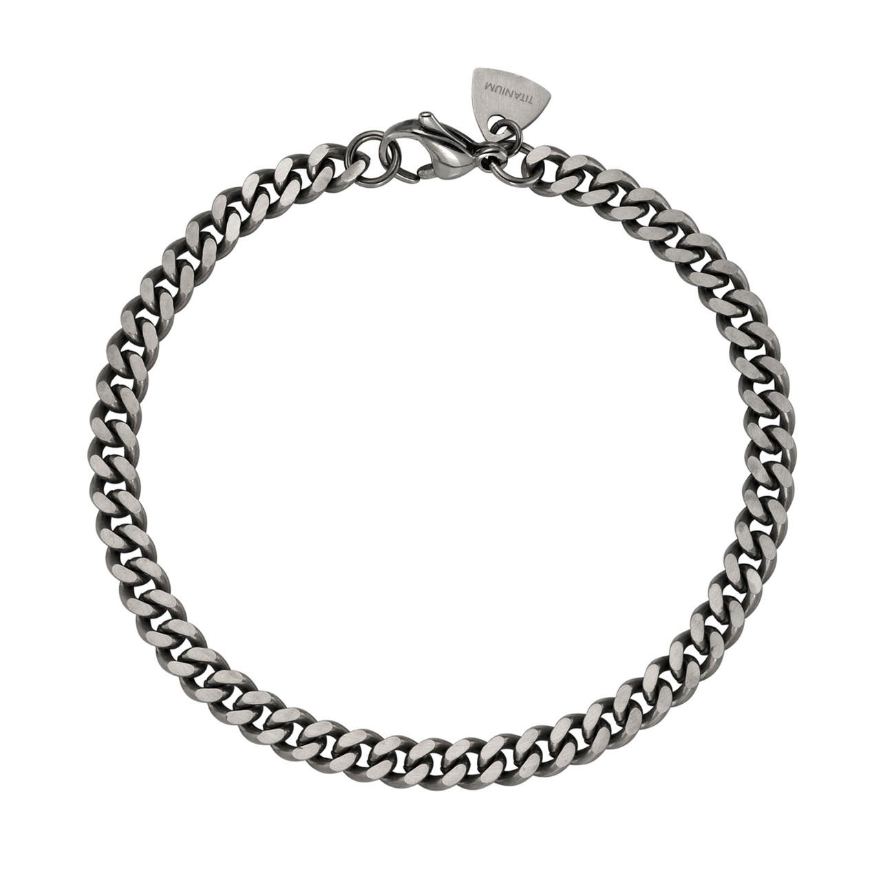 Titanium Flat Curb Chain Bracelet, Titanium, tomfoolery