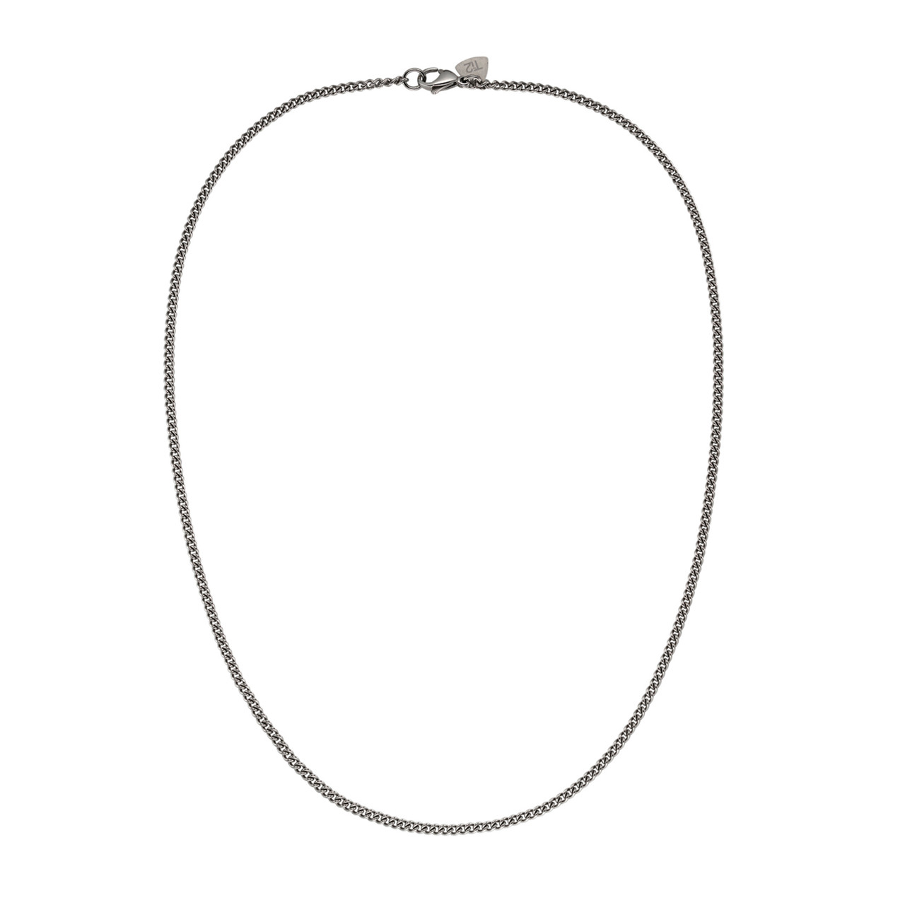 Titanium Extra Fine Flat Curb Chain Necklace, Titanium, tomfoolery