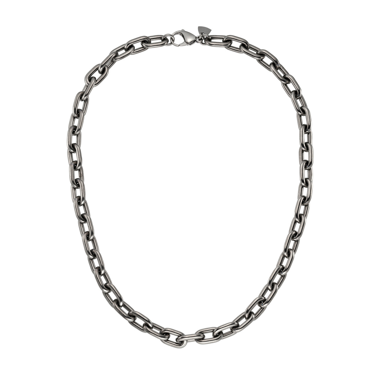 Grey Titanium Anchor Chain Necklace, Titanium, tomfoolery