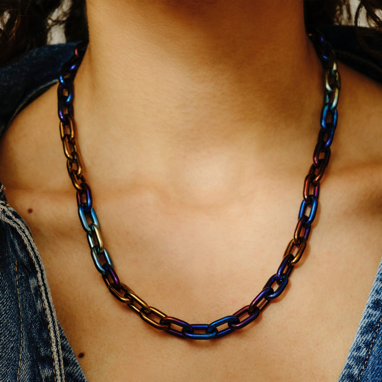 Grey Titanium Anchor Chain Necklace - Tomfoolery London