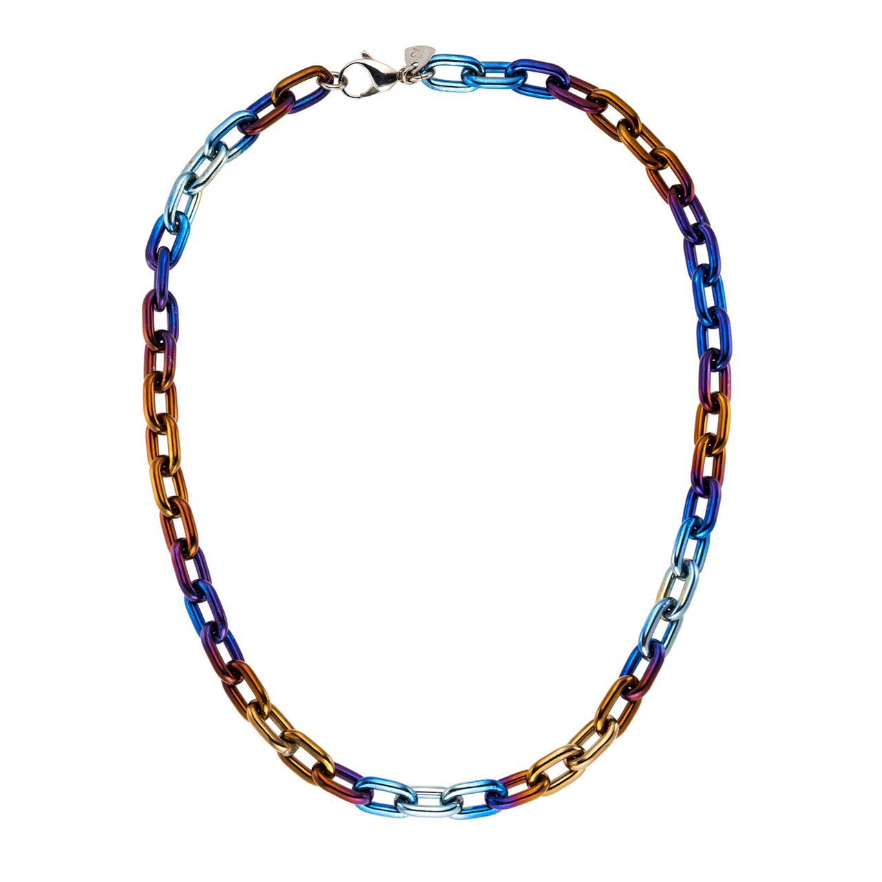 Denim Titanium Anchor Chain Necklace, Titanium, tomfoolery