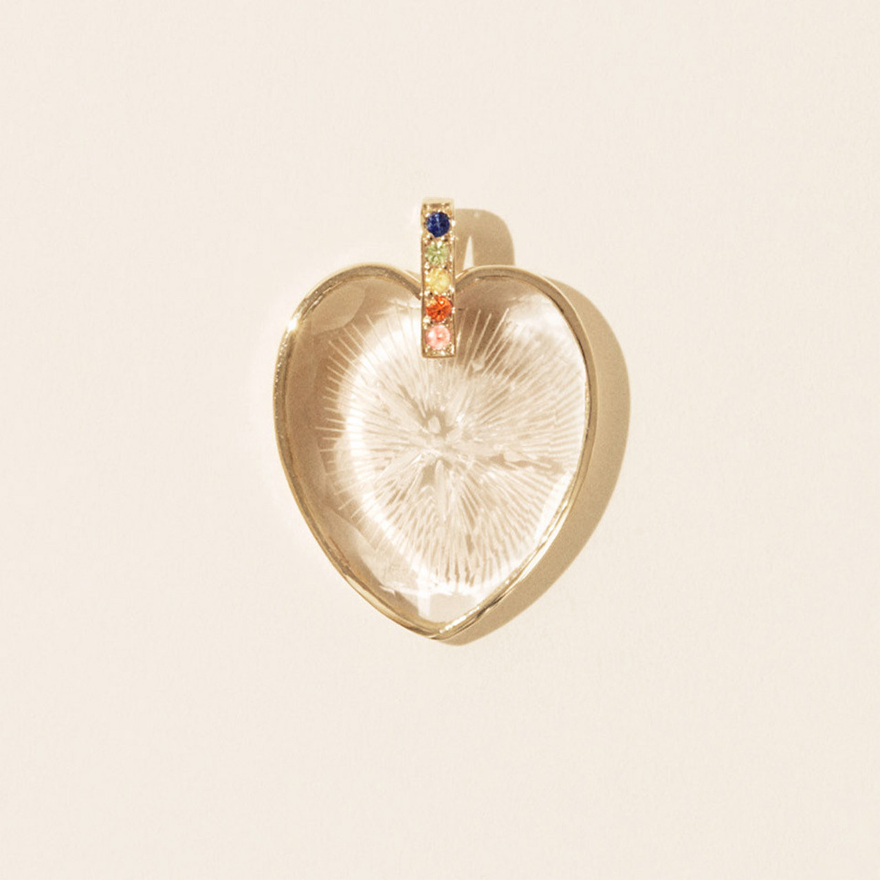 Gabin N°1 Crystal & Rainbow Sapphire Heart Pendant, Pascale Monvoisin, tomfoolery
