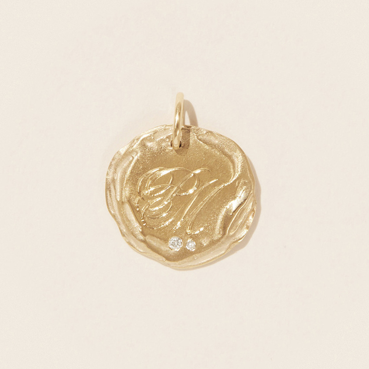 Initiale N°4 Gold Engraved Pendant, Pascale Monvoisin, tomfoolery