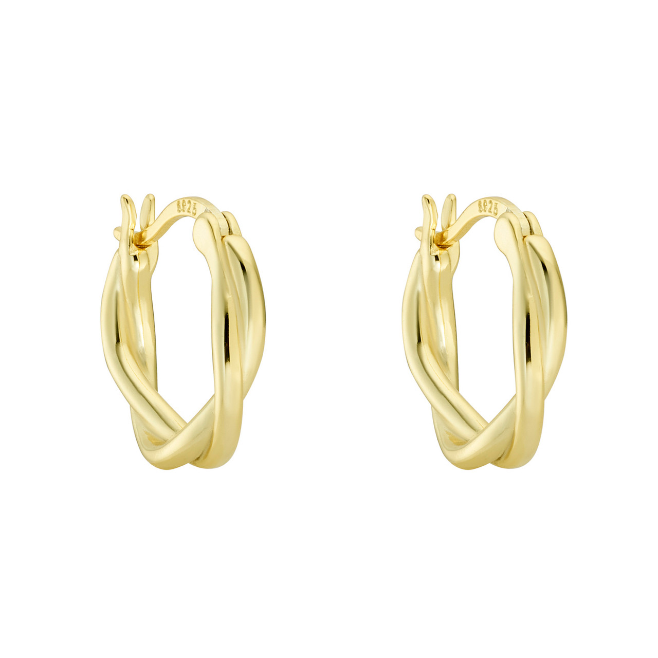 Gold Double Twist Hoops, tf House - Hoops, tomfoolery