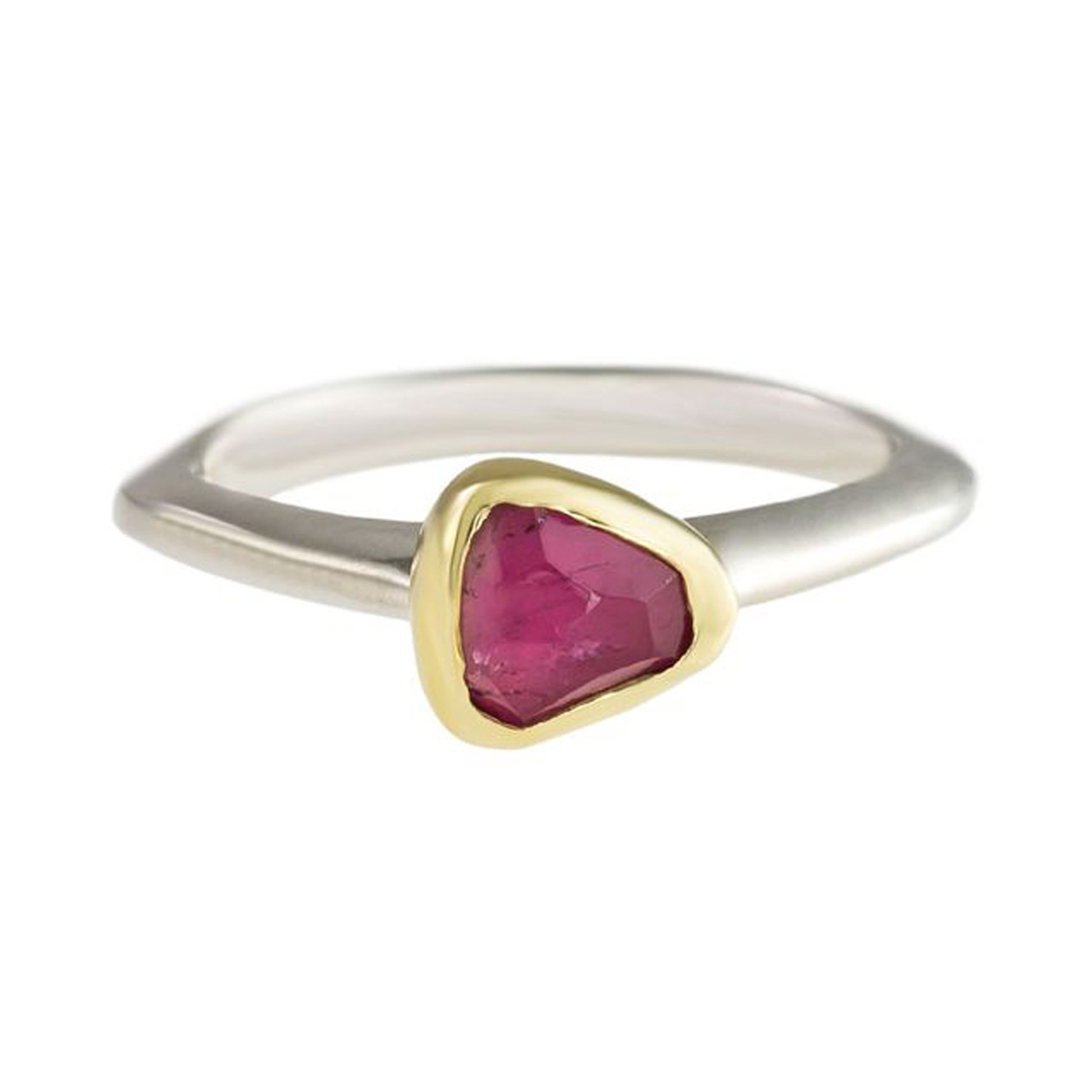 Irregular Pink Tourmaline Stacking Ring, Margoni, tomfoolery