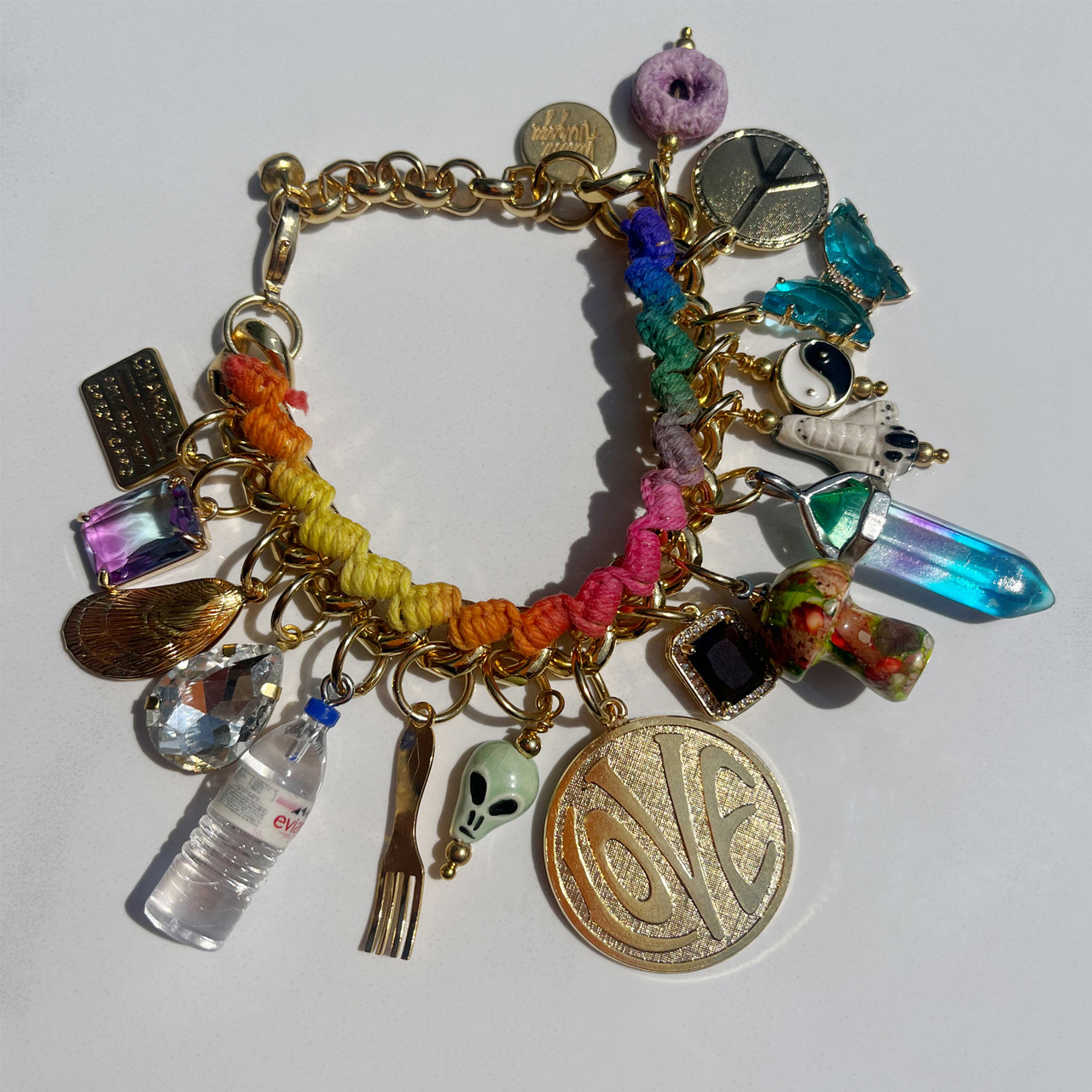 Groovy Love Rainbow Ceramic Charm Bracelet, Venessa Arizaga, tomfoolery