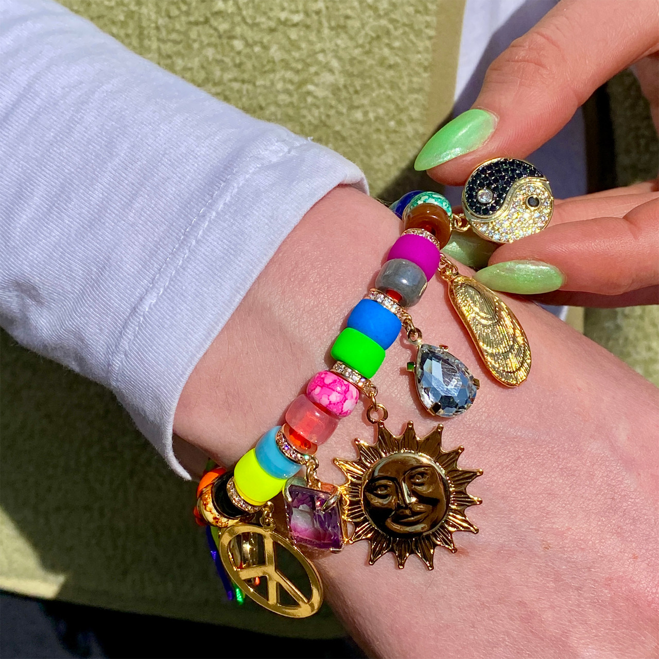 Rainbow's End Ceramic Charm Bracelet, Venessa Arizaga, tomfoolery