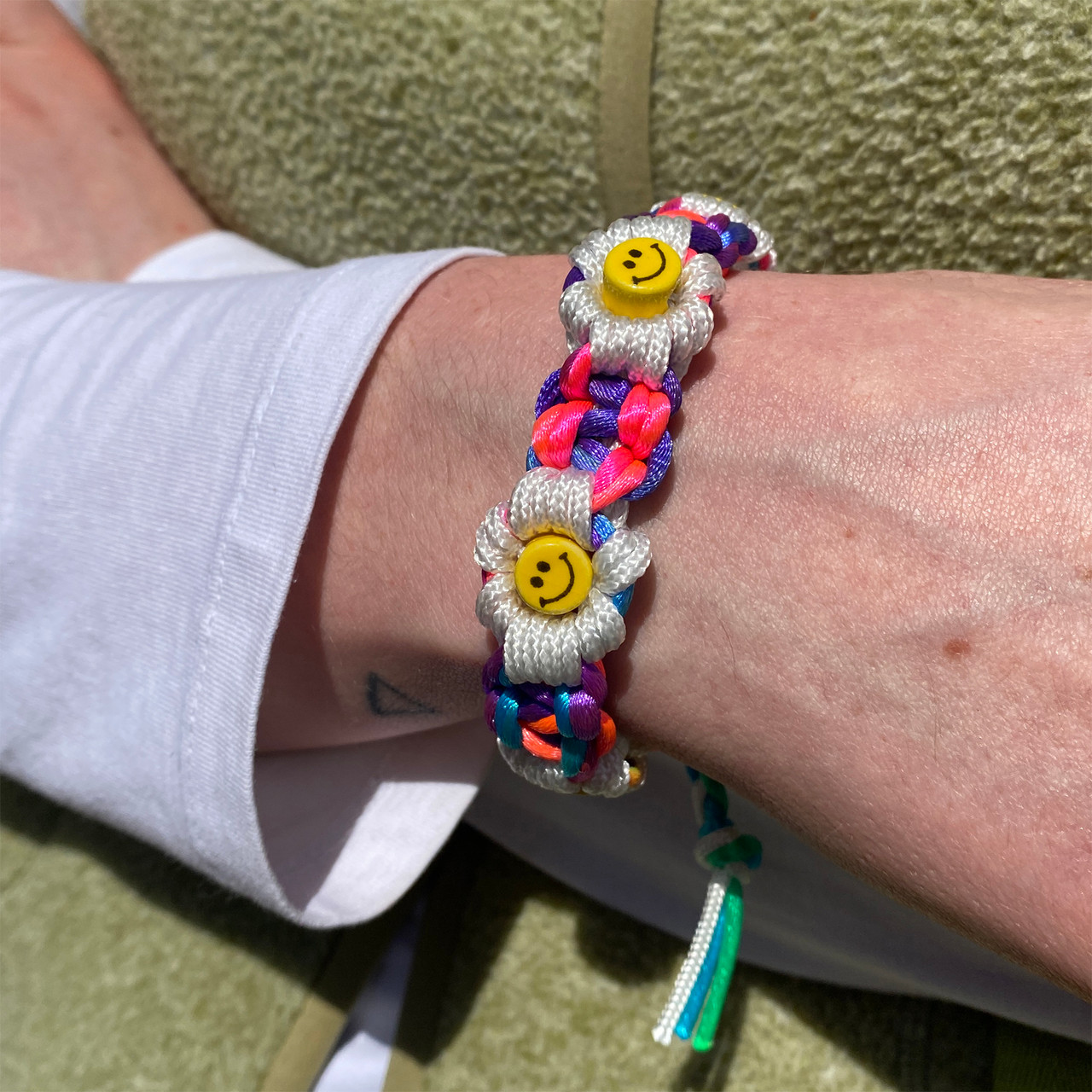 Rainbow Daisy Ceramic Drawstring Bracelet, Venessa Arizaga, tomfoolery