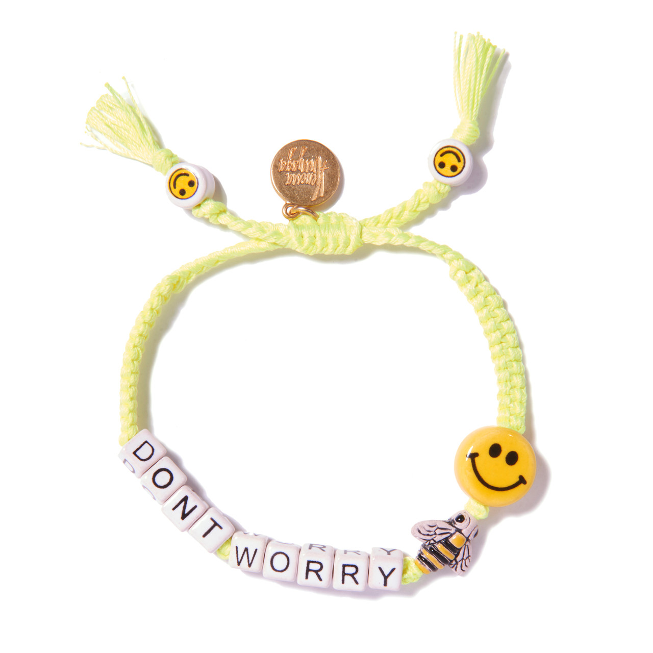 Don't Worry Ceramic Drawstring Bracelet , Venessa Arizaga, tomfoolery