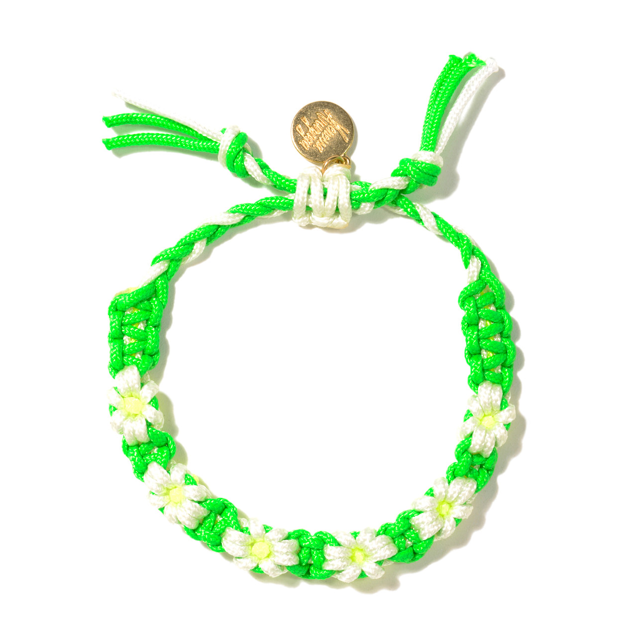 Neon Green Flower Drawstring Bracelet, Venessa Arizaga, tomfoolery