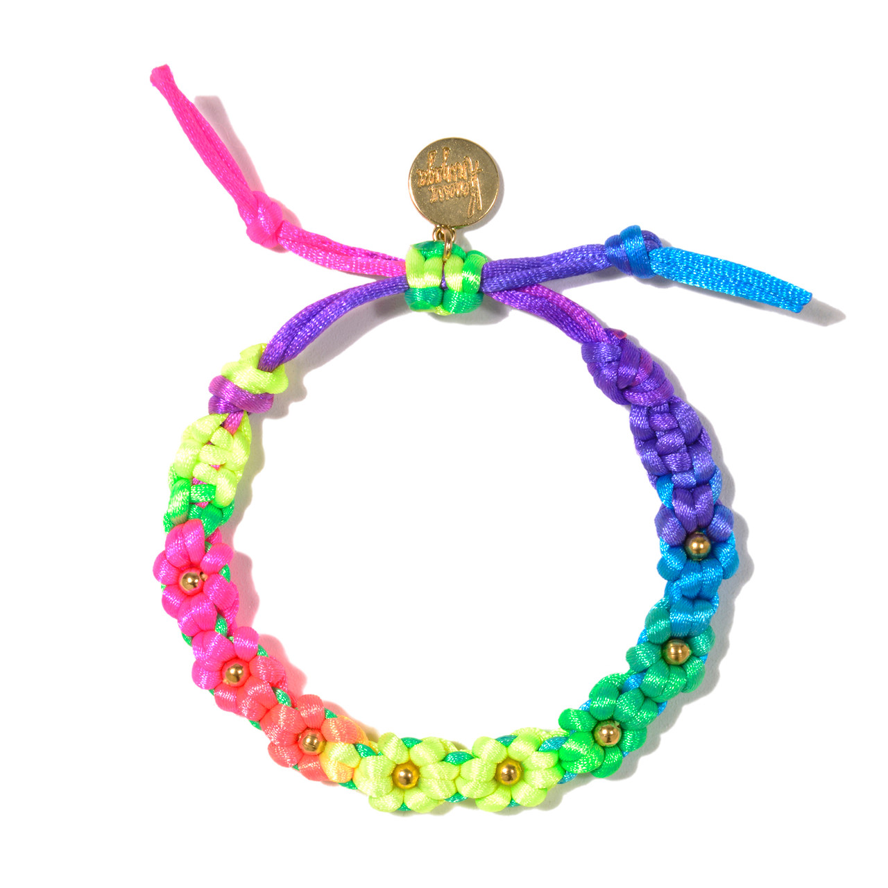 Rainbow Flower Drawstring Bracelet, Venessa Arizaga, tomfoolery