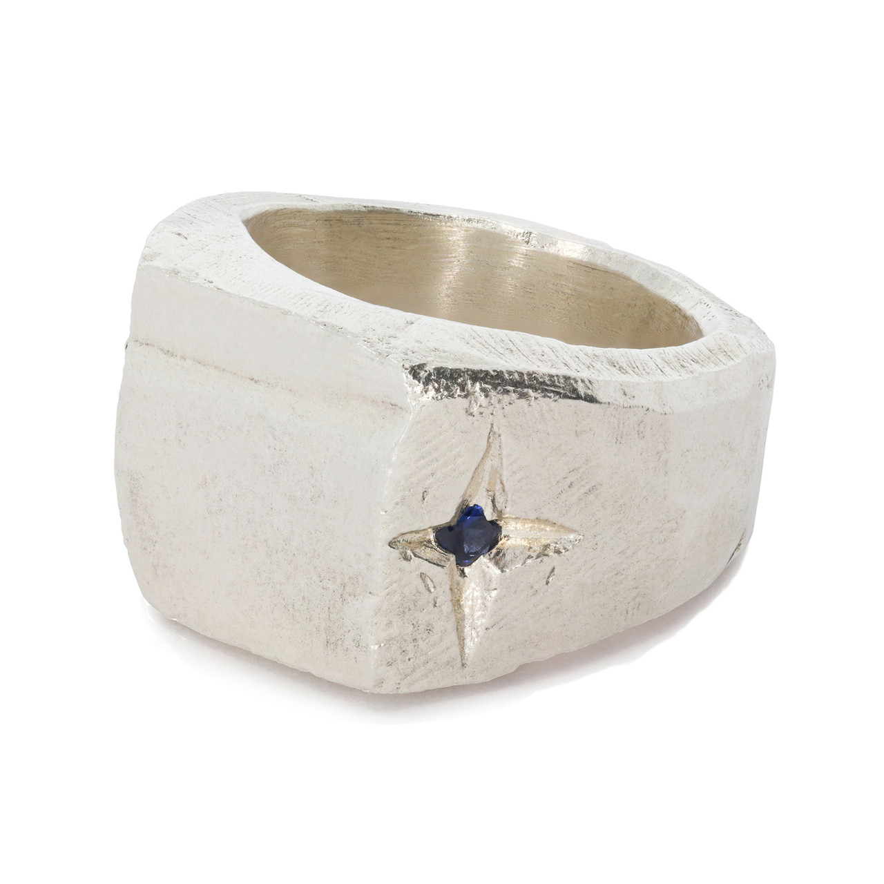 Blue Sapphire Magnum Signet Ring, The Ouze, Tomfoolery London