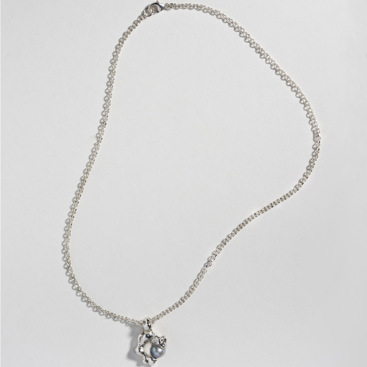 Silver & Pearl Molten Fellini Pendant, FARIS, tomfoolery