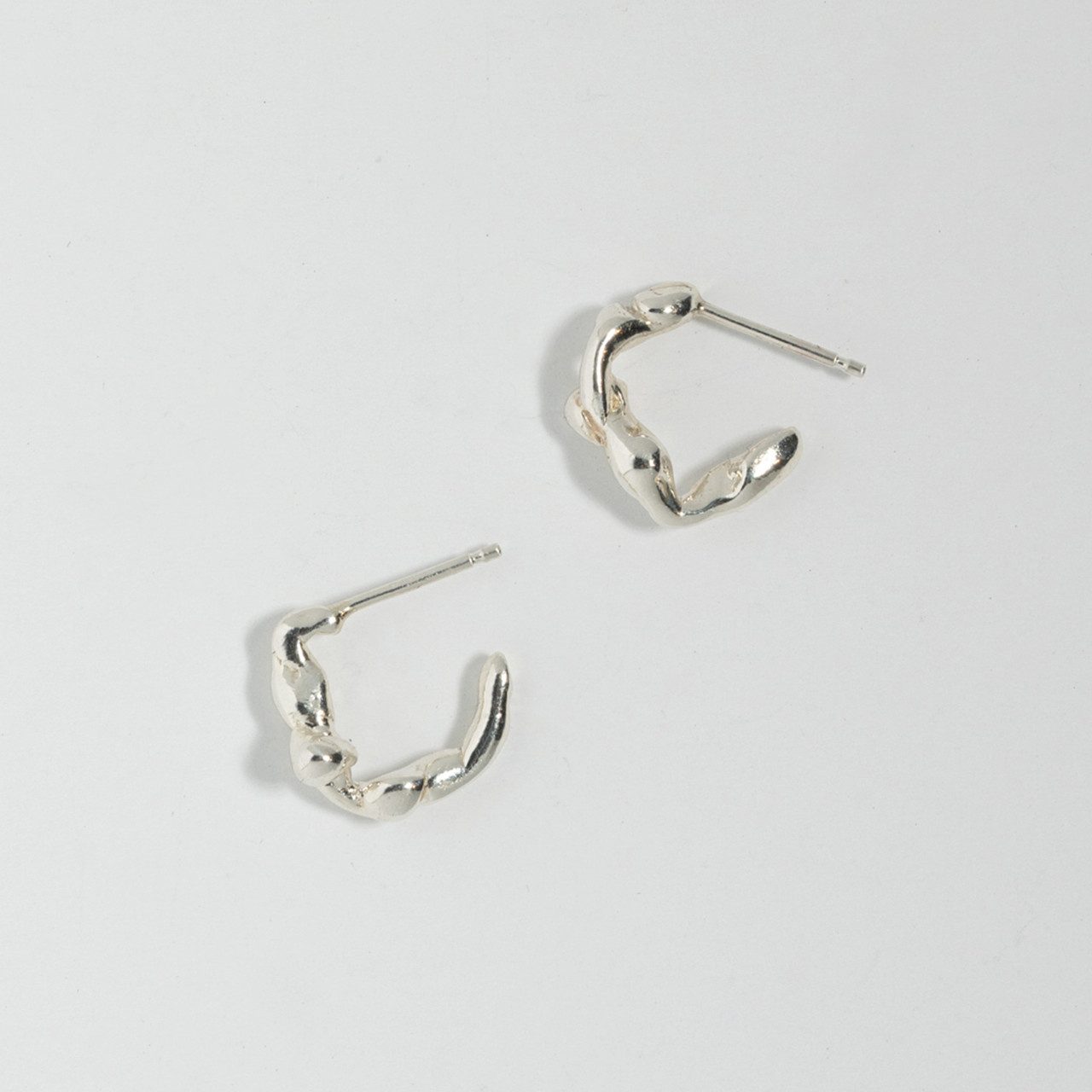 Small Silver Molten Lava Hoops, FARIS, tomfoolery