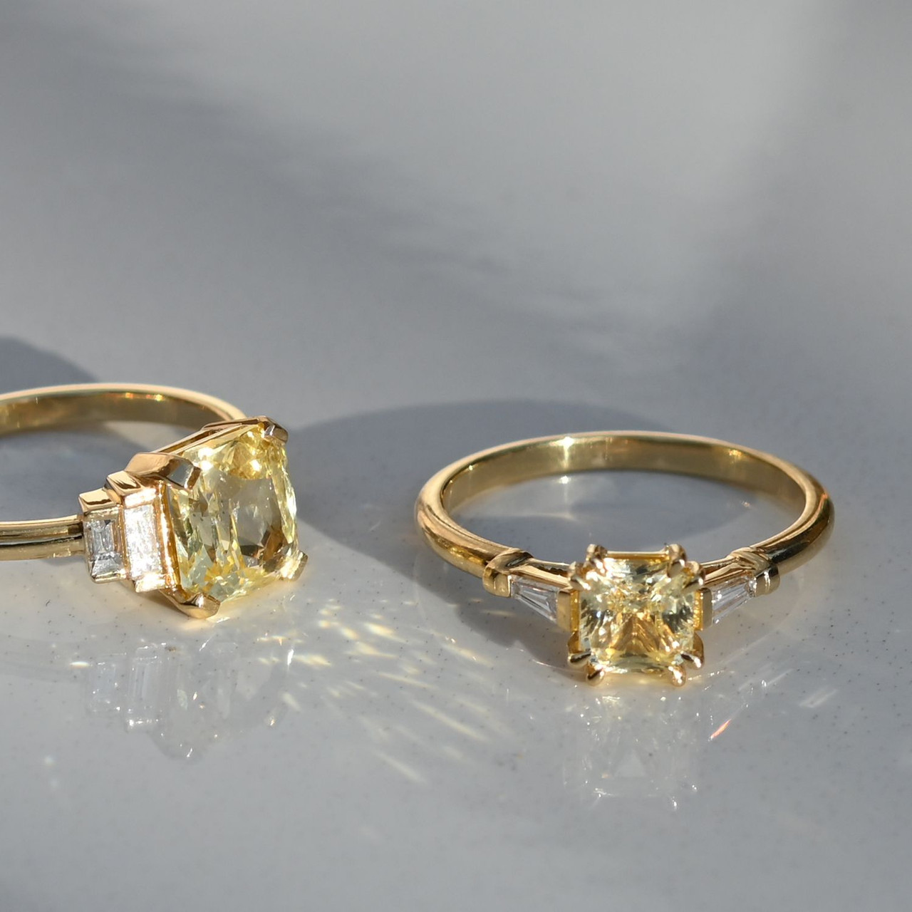 Empire Yellow Sapphire Baguette Diamond Ring, tf House - Art Echo, tomfoolery