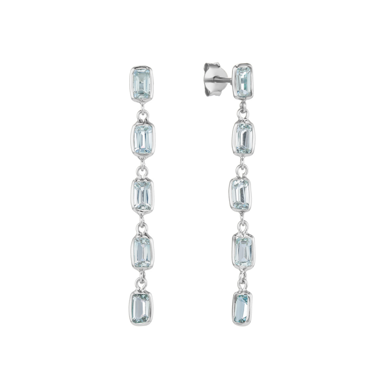 Blue Topaz Octagon Drop Earrings, tf House - Beaded, tomfoolery