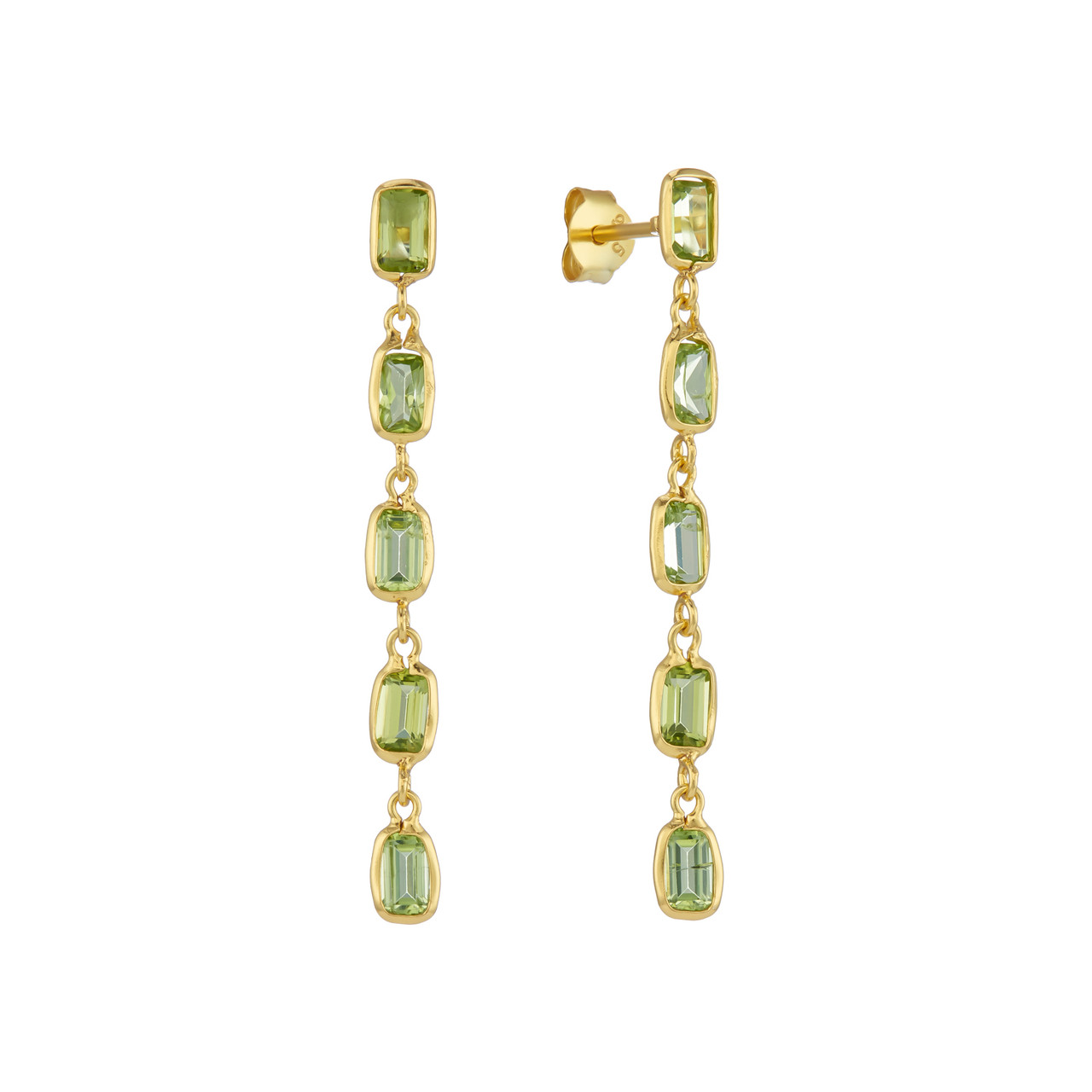 Peridot Octagon Drop Earrings, tf House - Beaded, tomfoolery