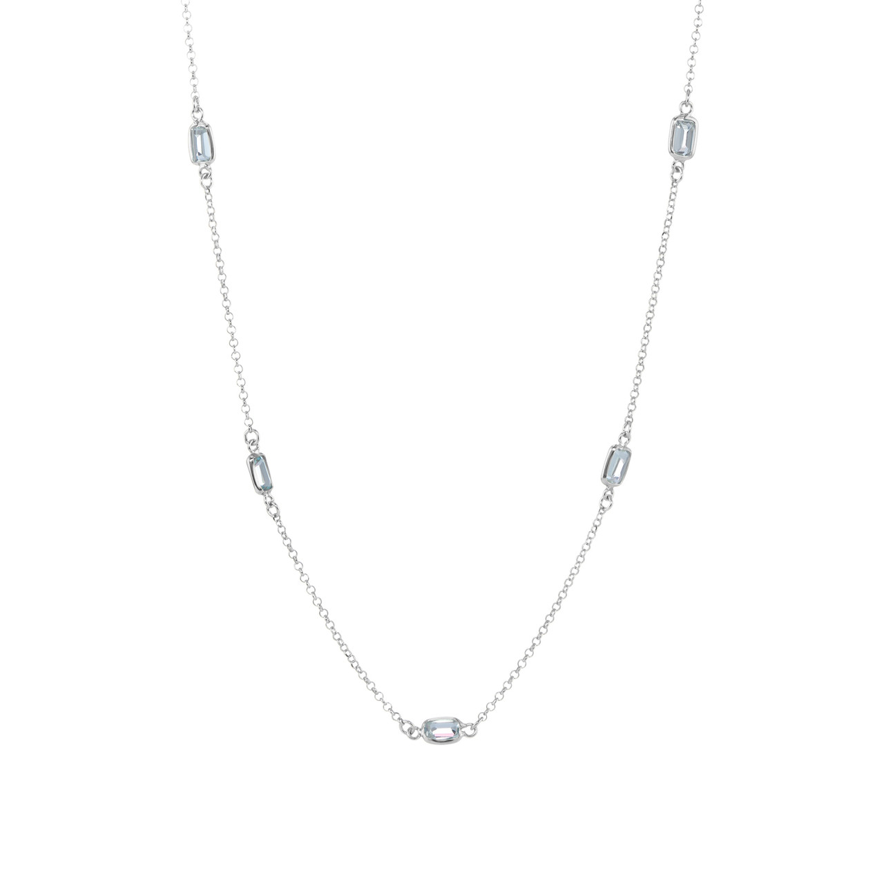 Blue Topaz Octagon Chain Necklace, tf House - Beaded, tomfoolery