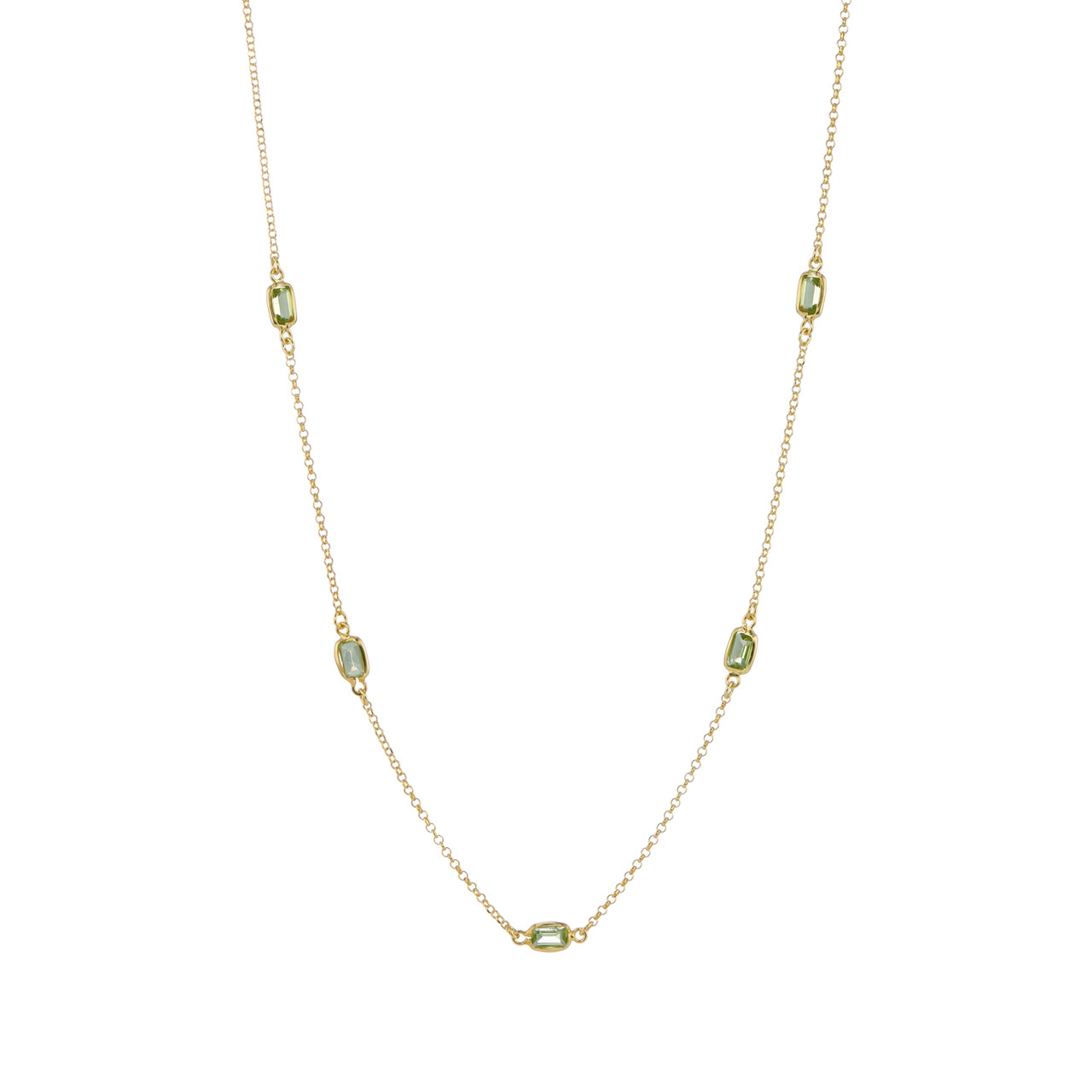 Peridot Octagon Chain Necklace, tf House - Beaded, tomfoolery