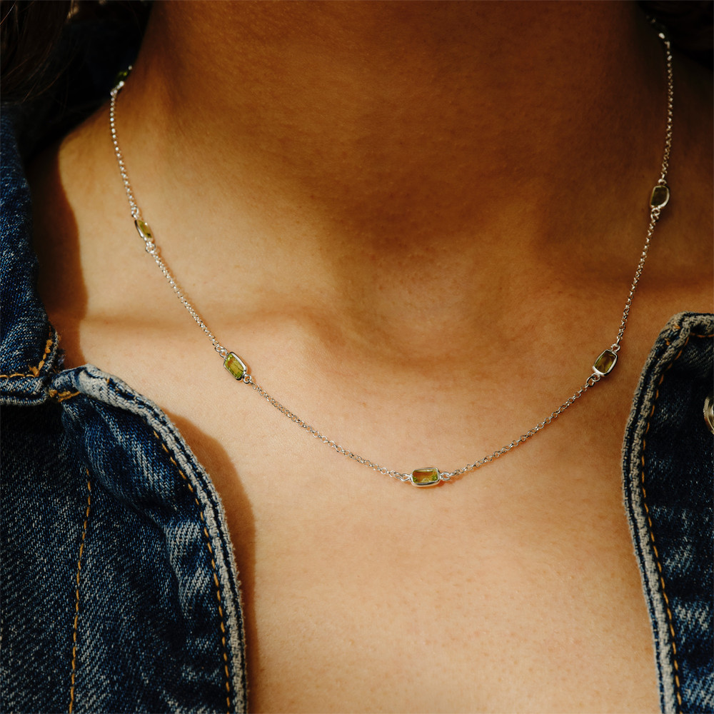 Peridot Octagon Chain Necklace, tf House - Beaded, tomfoolery