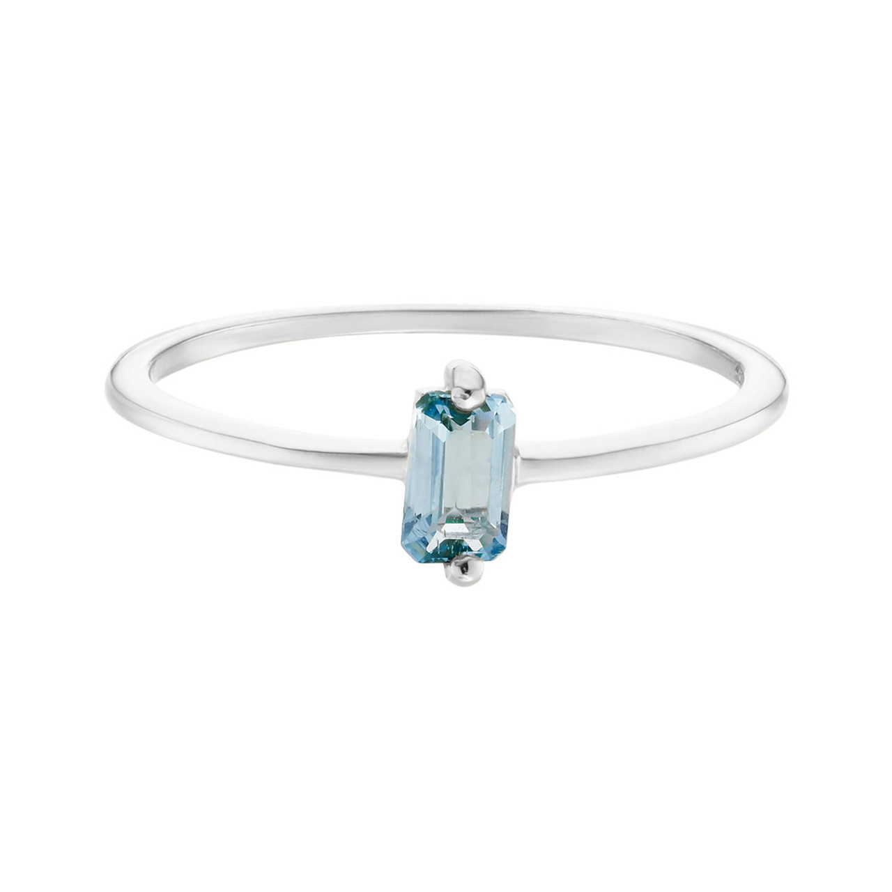 Blue Topaz Octagon Stacking Ring, tf House - Beaded, tomfoolery