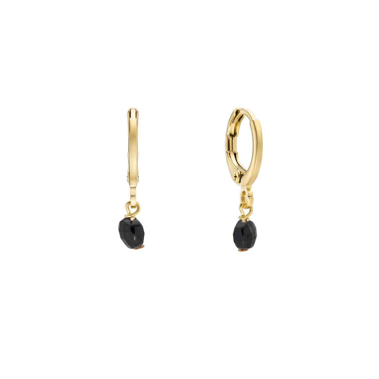 Black Agate Gemstone Hoops, By Garance, tomfoolery