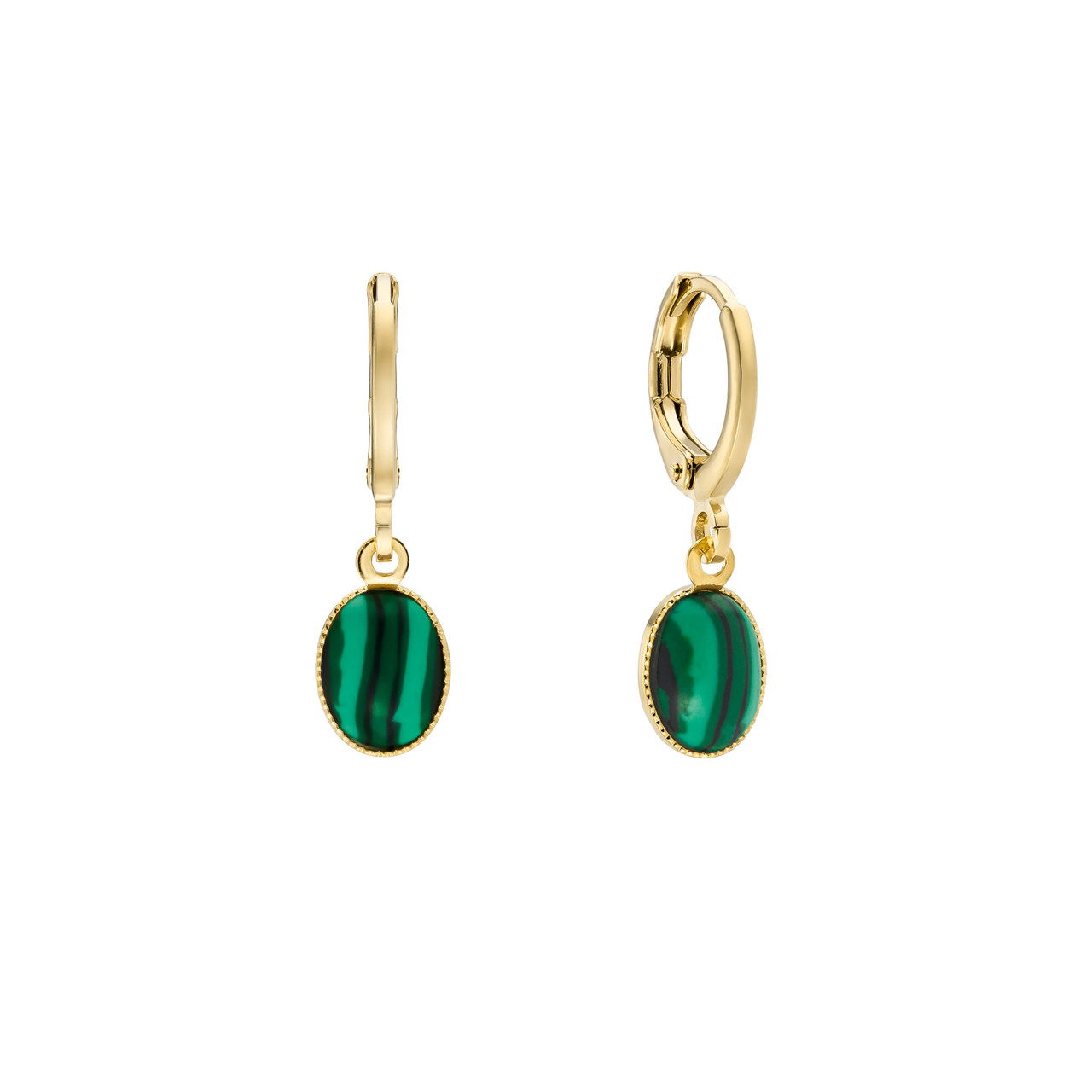 Malachite Cabochon Hoops, By Garance, tomfoolery