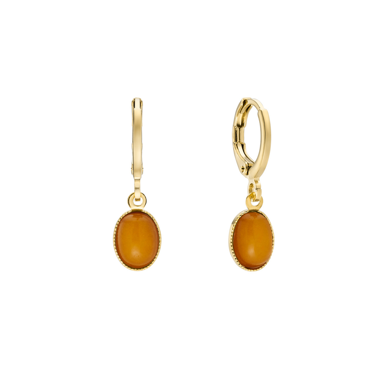 Yellow Agate Cabochon Hoops, By Garance, tomfoolery