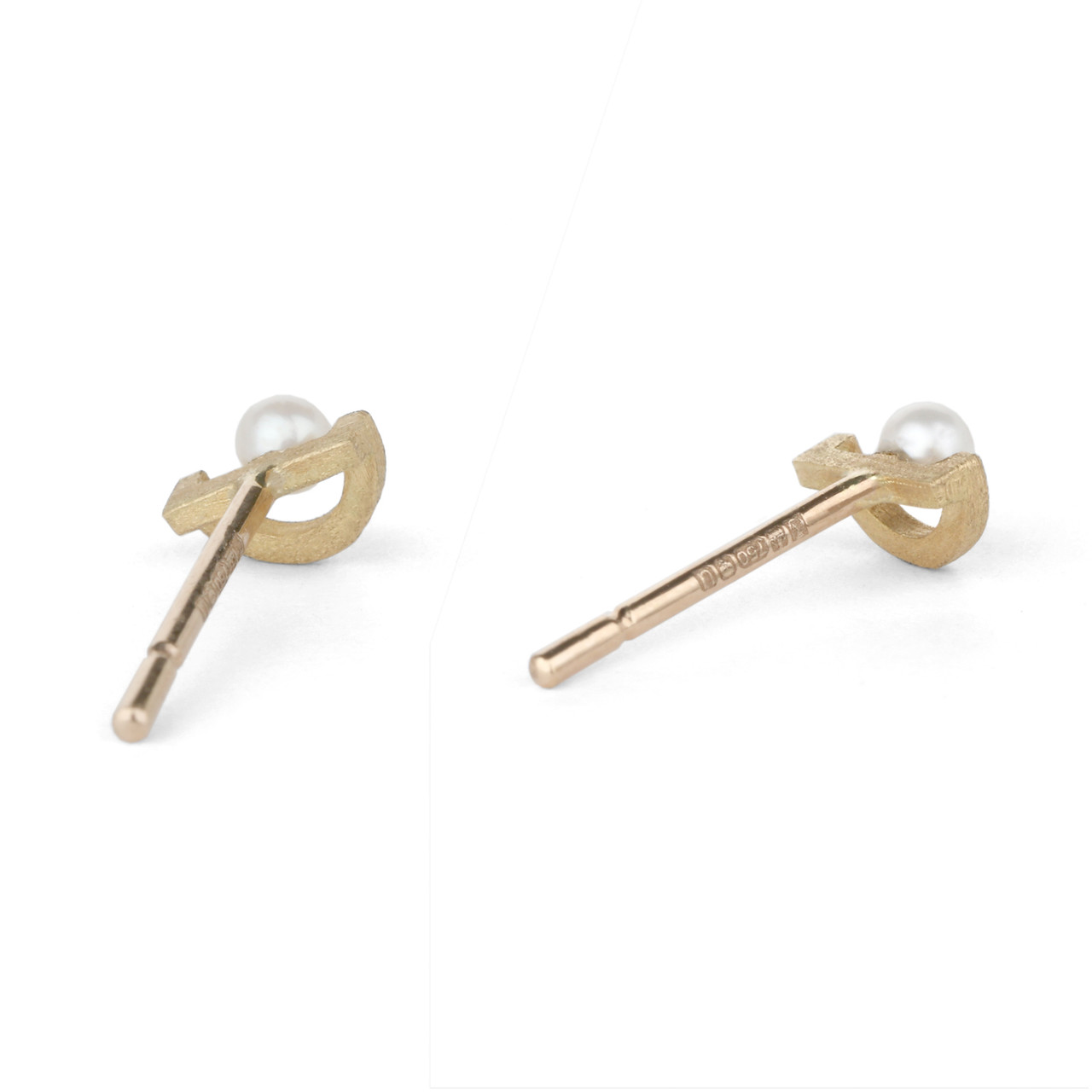 Pearl Mini Half Circle Studs, Shimmel & Madden, tomfoolery London