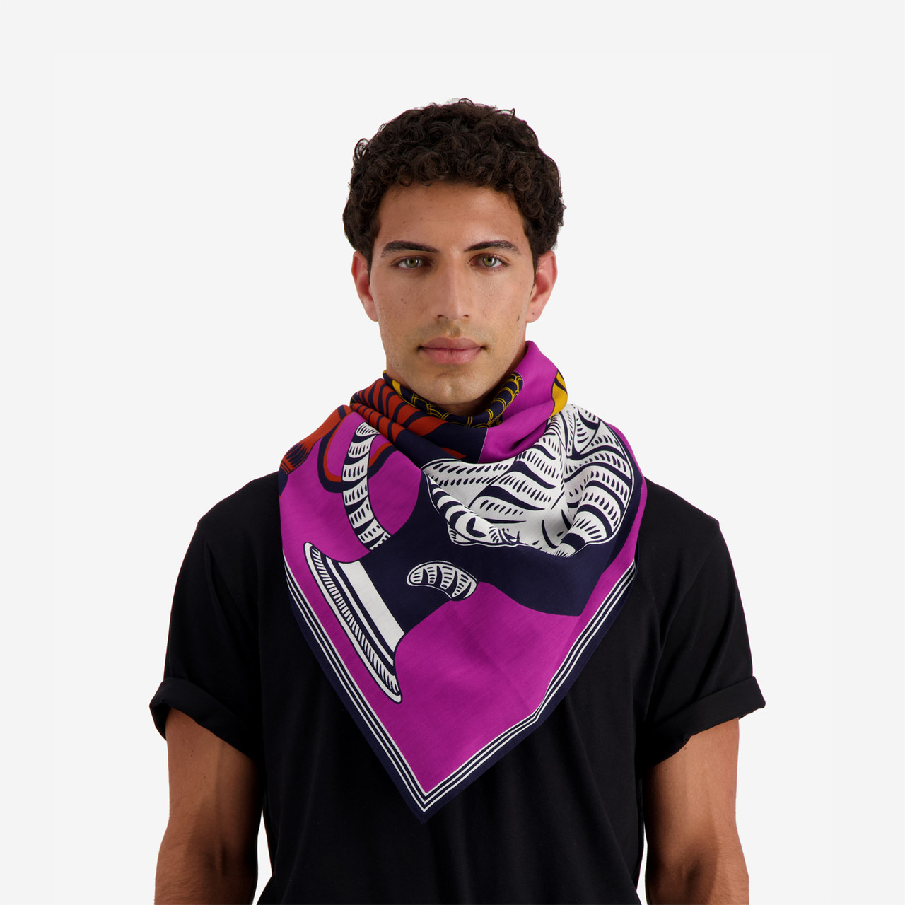 Square Mykonos Silk & Cotton Scarf, Inoui Editions, tomfoolery