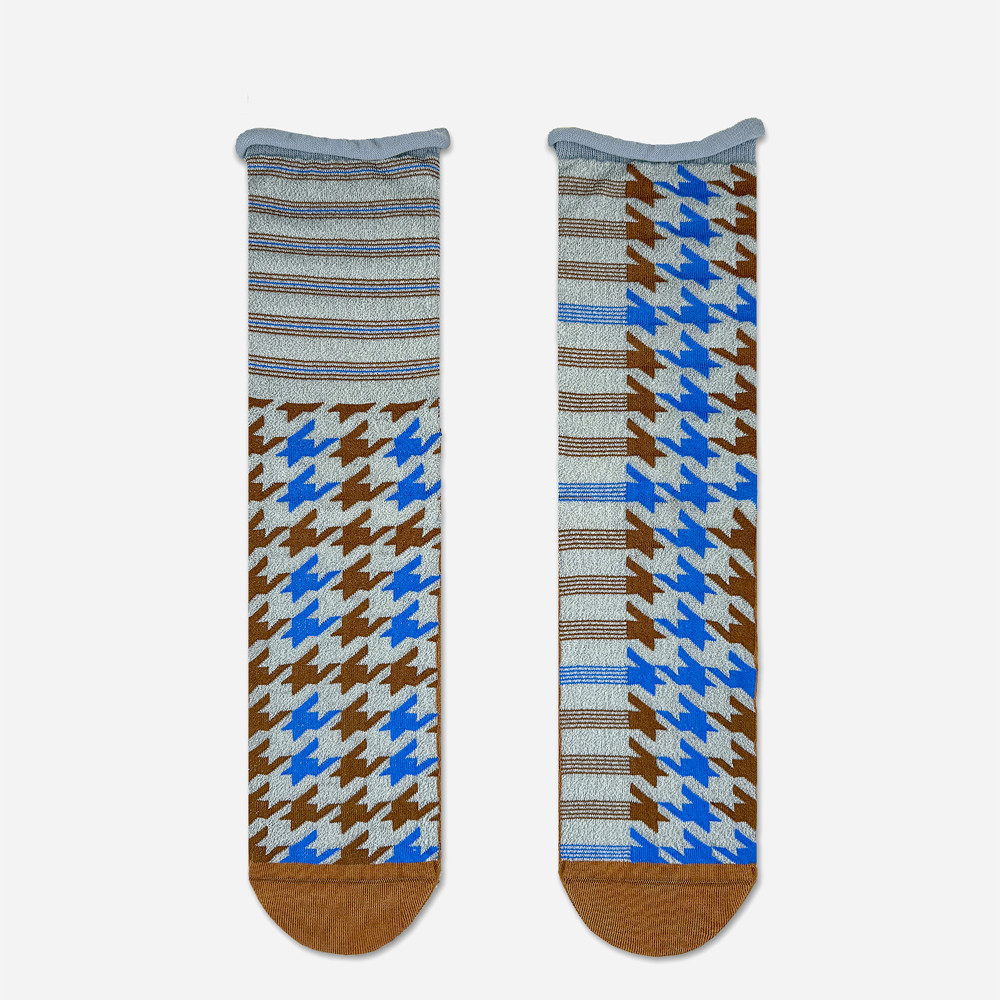 Blue Twinkle Houndstooth Tulle Socks, 2nd Palette, tomfoolery