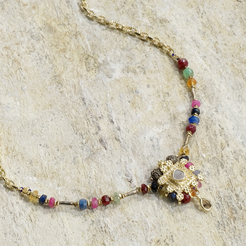 N° 803 Bis Beaded Gemstone Necklace, Marie Laure Chamorel, tomfoolery