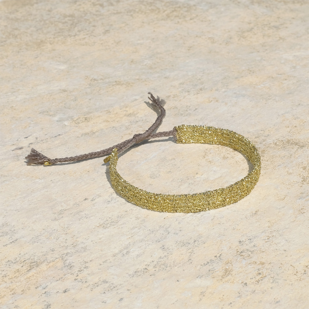 N° 818 Gold Woven Silk Bracelet, Marie Laure Chamorel, tomfoolery