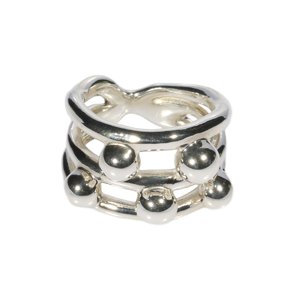 Silver Wide Five Sphere Ring, KEANE, tomfoolery