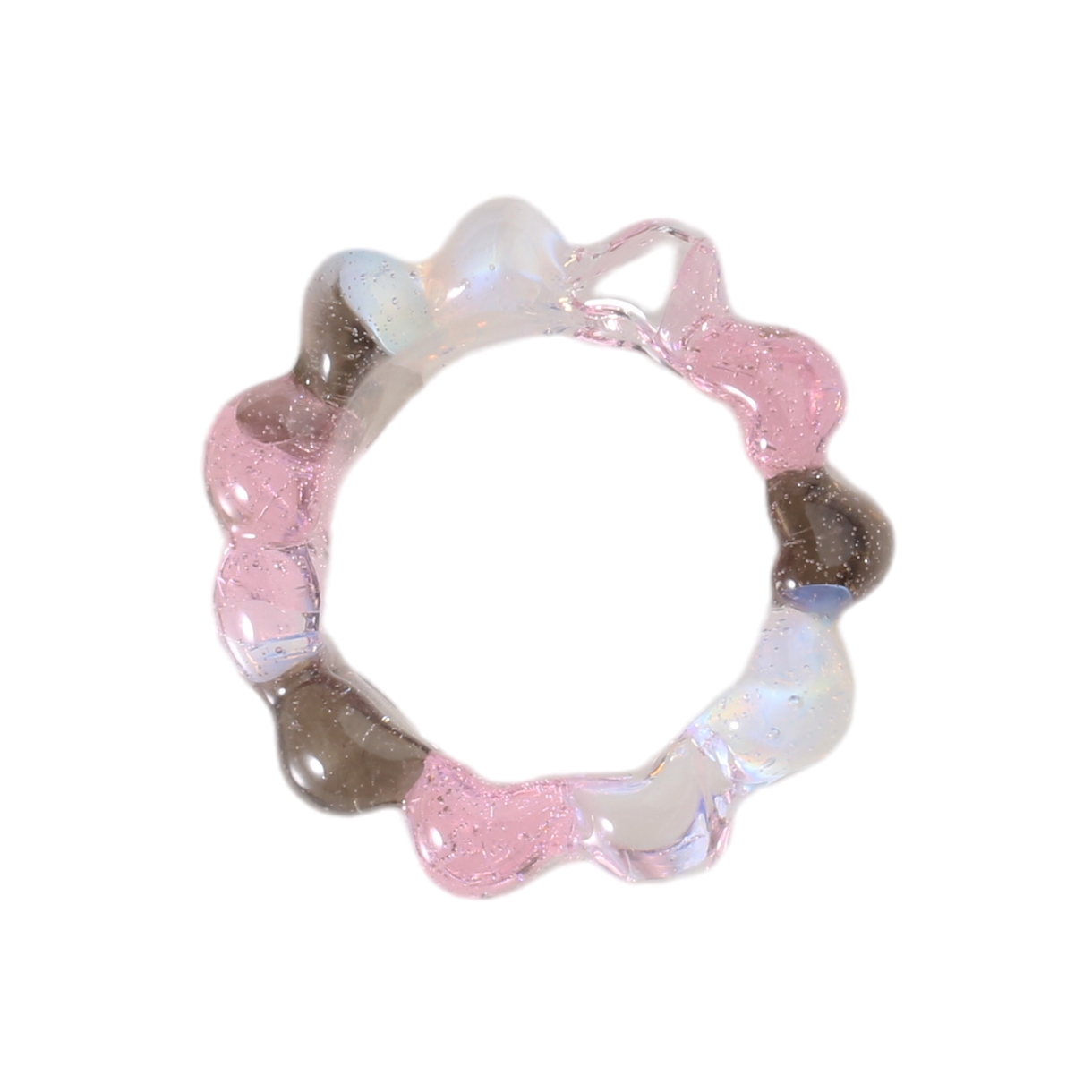 Pink Lollipop Ribbed Glass Ring, KEANE, tomfoolery