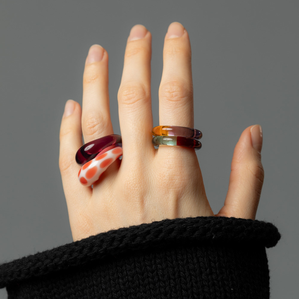 Red Nemo Two Tone Glass Ring, KEANE, tomfoolery