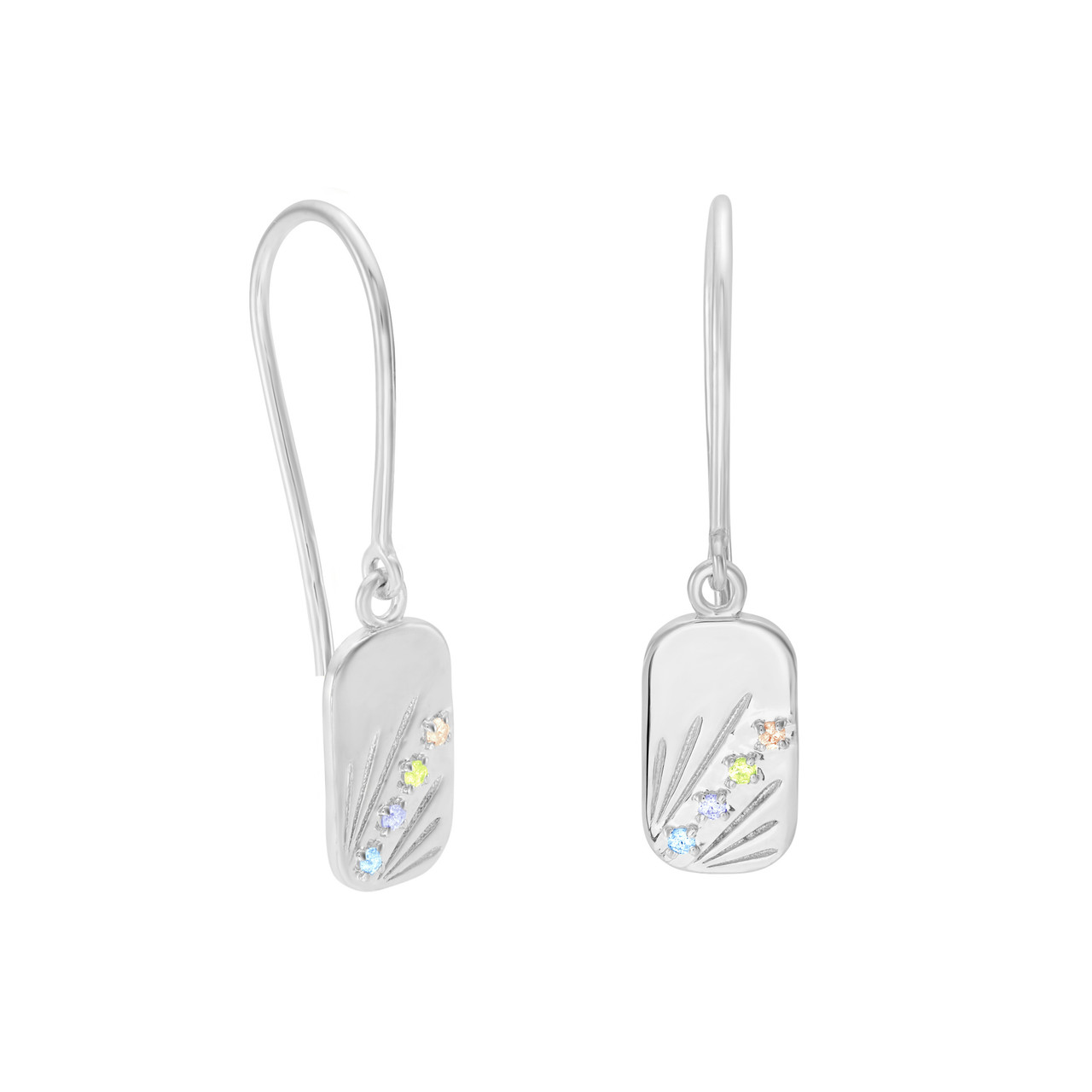 AURA Silver Ray Drop Earrings, TRIBE, tomfoolery