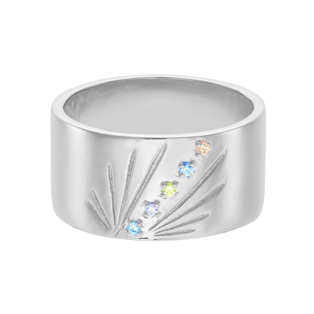 AURA Silver Ray 10mm Wide Band - Tomfoolery London
